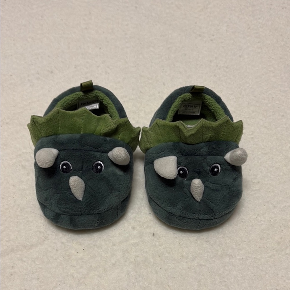 Green Dinosaur Kids Slippers